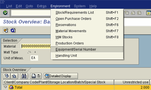 serial number configuration in sap